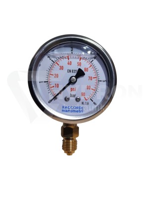 Przejdź do produktu Manometr dolny radialny MG1-63 6 bar gwint 1/4"
