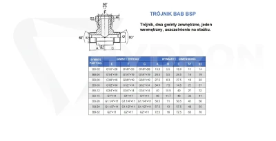 Trójnik BAB  3/8" BSP  stal nierdzewna 1.4571