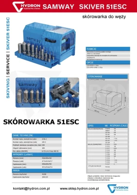Skórowarka do węży 51ESC SAMWAY z bolcami zew.wew.