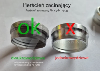 Pierścień zacinający na rurkę 30S