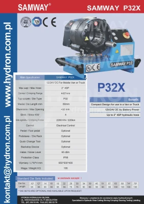 Zakuwarka mobilna do węży P32X 12V (na samochód)