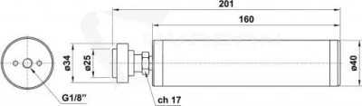 Siłownik pneumatyczny dociskowy do piły 35X75