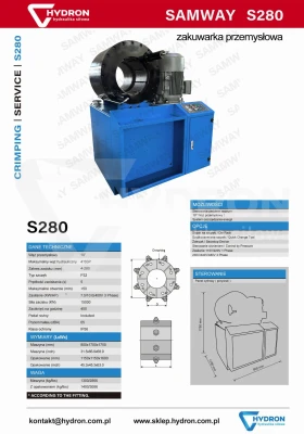 Industrial hose and pipe crimping machine S280 SAMWAY