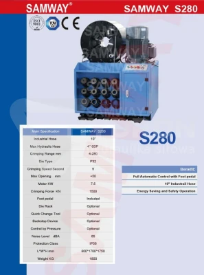 Industrial hose and pipe crimping machine S280 SAMWAY