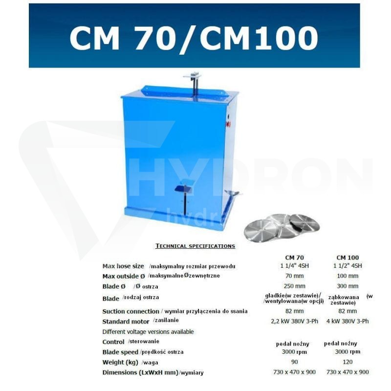 Przecinarka do węży CM70 D-HYDRO