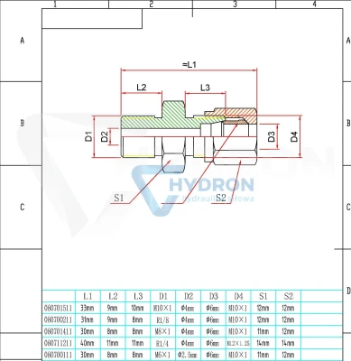 Złączka GE6-LLM / M8X1/M10X1 centralne smarowanie