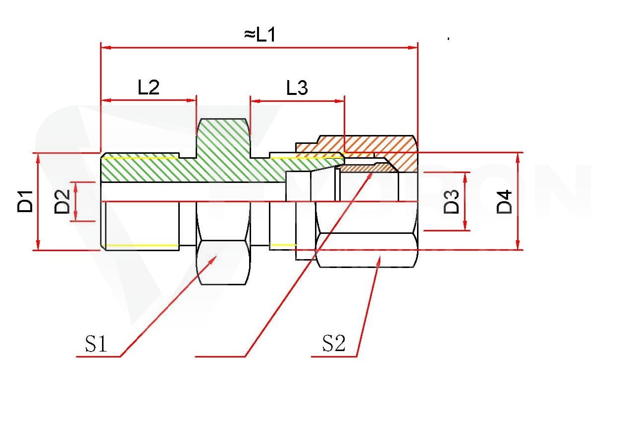 Złączka GE6-LLM / M6X1/M10X1 centralne smarowanie