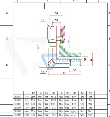 Złączka kolankowa W90° 6-LLM M8X1/M10x1 6LL