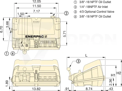 Pompa hydrauliczno pneumatyczna XA11 ENERPAC