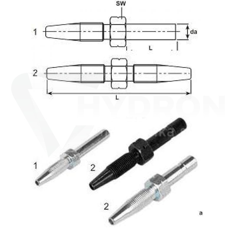 Końcówka zakuwki rurka 8mm na wąż 11,3mm.