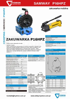 Zakuwarka ręczna do węży hydrauliczny P16HPZ do 1"