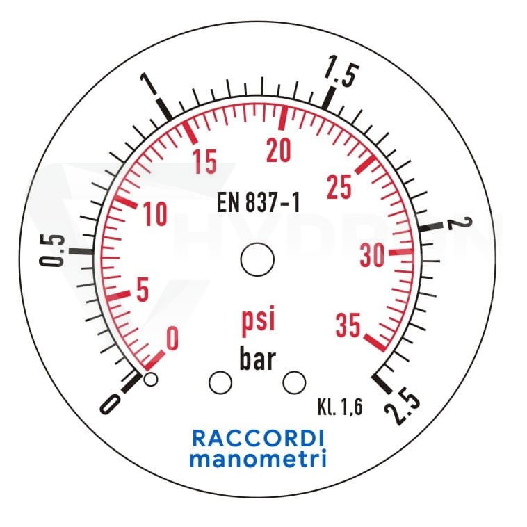 Manometr tylny 2,5 bar MG3-63 gwint 1/4"