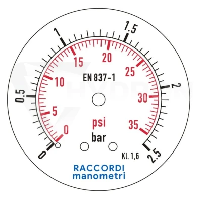 Manometr tylny 2,5 bar MG3-63 gwint 1/4"