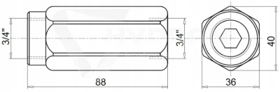 Zawór zwrotny VU liniowy BSP 3/4" 6-8 bar 350bar