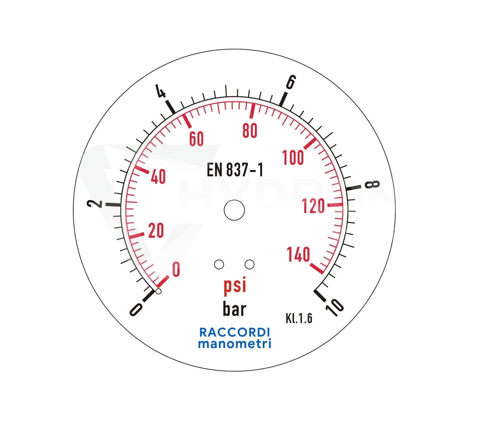 Manometr 100mm do 10 bar tylny 1/2"