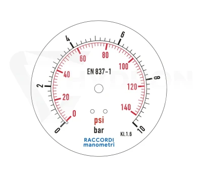 Manometr 100mm do 10 bar tylny 1/2"