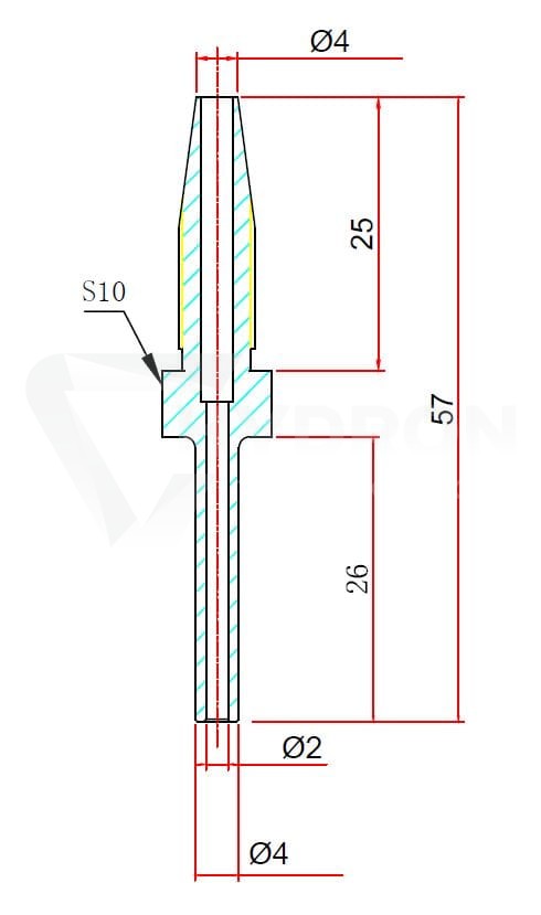 Końcówka zakuwki rurka 4mm na waż 8,6mm