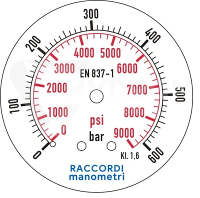 Manometr tablicowy tylny 600 bar 63 gwint 1/4"