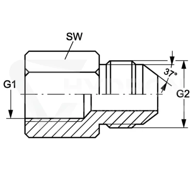 Złączka AB (MUFOWA) BSP 1/2 x 3/4" JIC