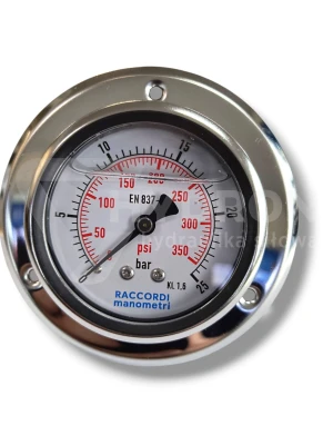 Manometr tablicowy tylny 25 bar 63 gwint 1/4"