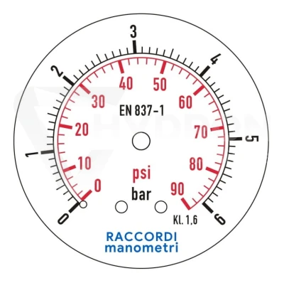 Manometr tablicowy tylny 6 bar 63 gwint 1/4"