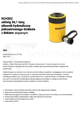 Siłownik hydrauliczny RCH-302 ENERPAC skok 64 mm