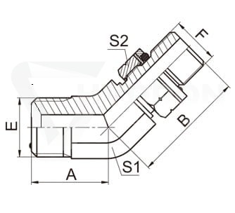 Przyłączka kolankowa 45° BSP 3/4" / 3/4" BSP