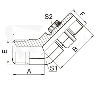 Przyłączka kolankowa 45° BSP 3/4" / 3/4" BSP