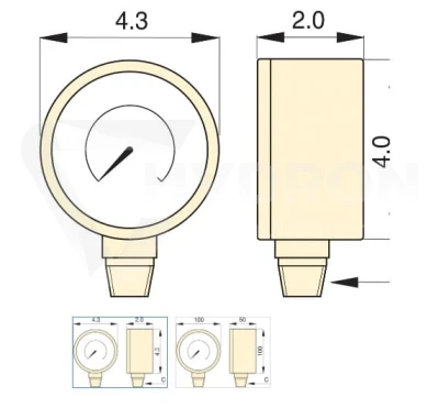 Manometr dolny GP10S 700 bar 1/2" NPTF ENERPAC