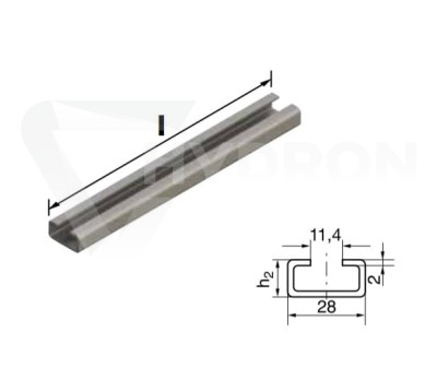 Przejdź do produktu Szyna nośna do uchwytów TS-14 L-1MB nierdzewna