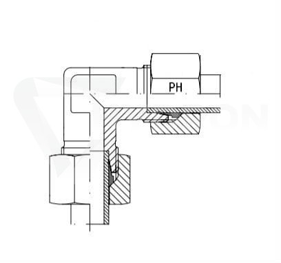 Kolanko BB 90° M16X1,5 10L stal nierdzewna 1.4571