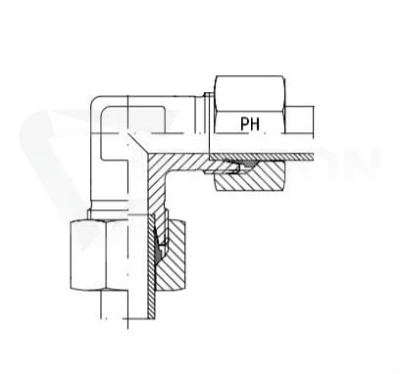 Kolanko BB 90° M16X1,5 10L stal nierdzewna 1.4571