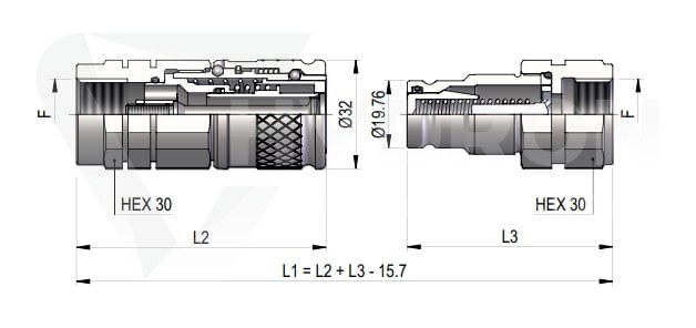 Szybkozłącze suchoodcinające JIC 3/4" wtyczka