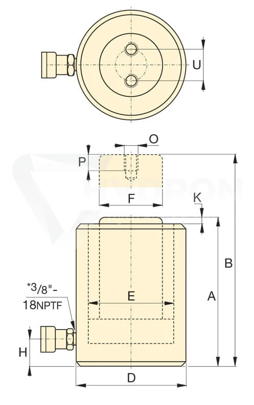 Siłownik hydrauliczny RCS201 ENERPAC skok 45 mm