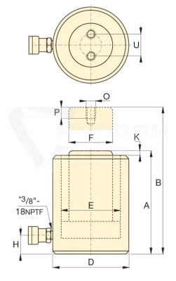 Siłownik hydrauliczny RCS201 ENERPAC skok 45 mm