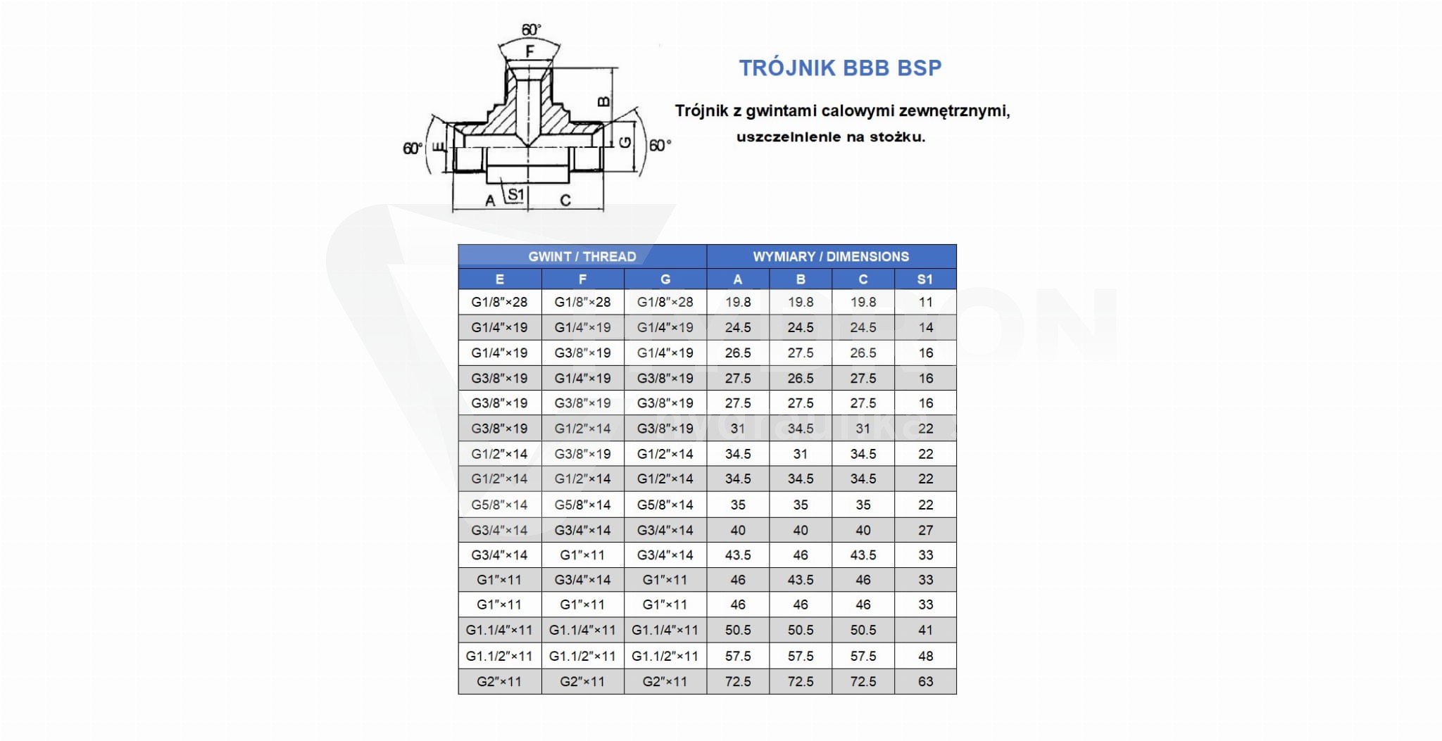 Trójnik BBB BSP 2" stal nierdzewna 1.4571