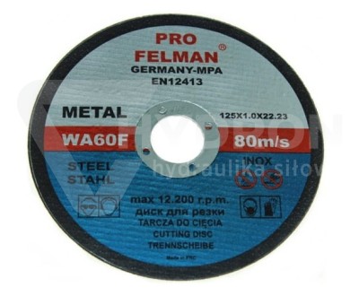 Przejdź do produktu Tarcza do cięcia metalu 125X1,2 FELMAN