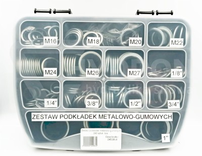 Przejdź do produktu Zestaw podkładek metalowo-gumowych 240 sztuk  box