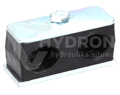 Uchwyt podwójny do rur hydraulicznych 16mm czarny