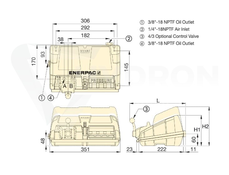 Pompa hydrauliczno pneumatyczna XA11G ENERPAC