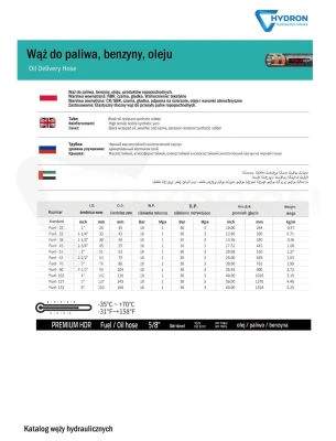 Wąż do dystrybutorów paliwa DN25 20bar