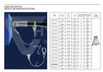 Przejdź do produktu Linka zabezpieczająca HPS-NYP525 450mm długości