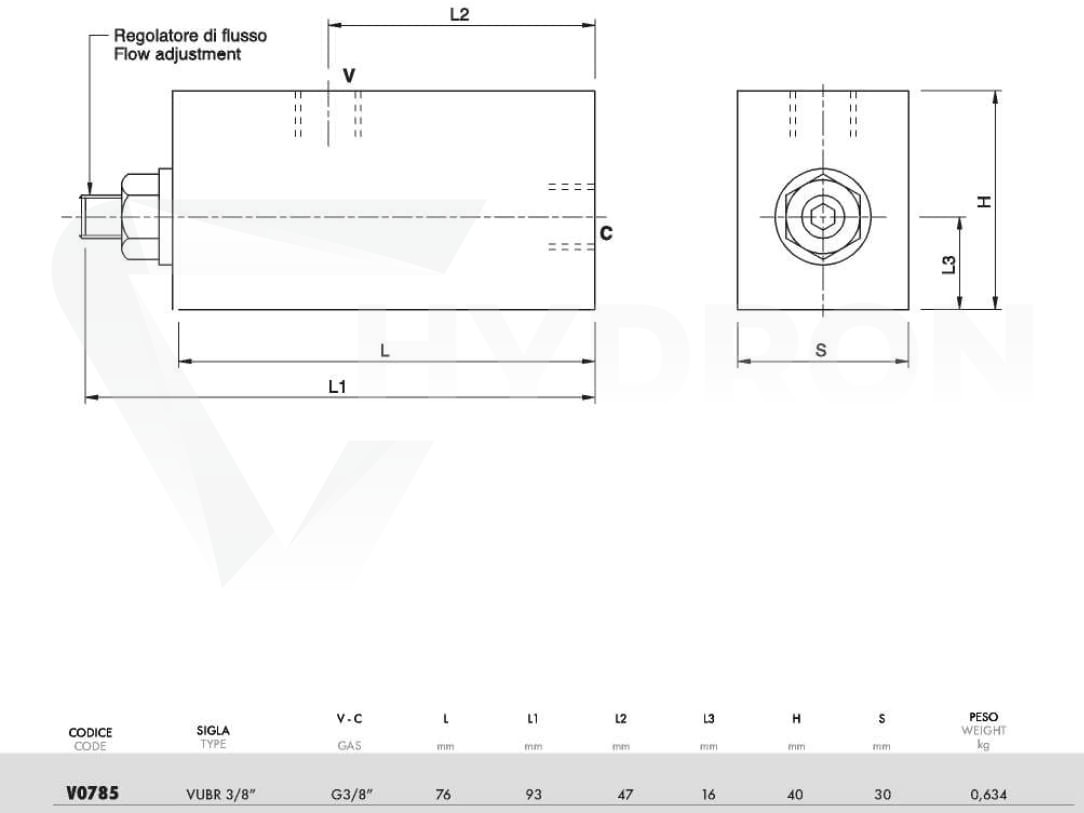 Zawór zabezpieczający VUBR 3/8" (V0785)