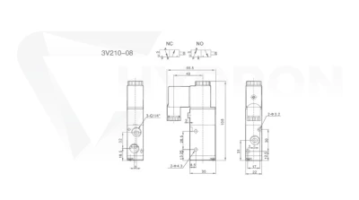 Elektrozawór pneumatyczny 3/2" gwint 1/4" 220V NO