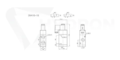 Elektrozawór pneumatyczny 3/2" gwint 1/2" 220V NO