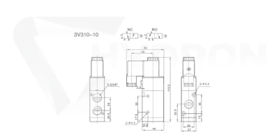 Elektrozawór pneumatyczny 3/2" gwint 3/8" 24V NO