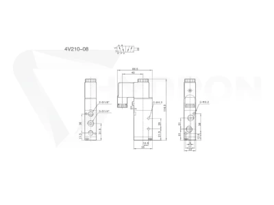 Elektrozawór pneumatyczny 5/2" gwint 1/4" 1 220V