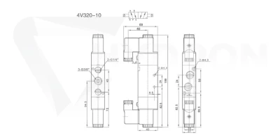 Elektrozawór pneumatyczny 5/2" gwint 3/8" 2 24V