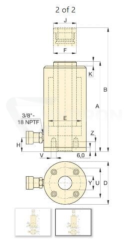 Siłownik hydrauliczny RACH308 Enerpac