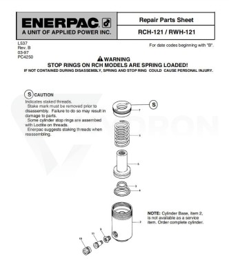 Przejdź do produktu Zestaw naprawczy RCH121K1 do siłow. RCH121 ENERPAC